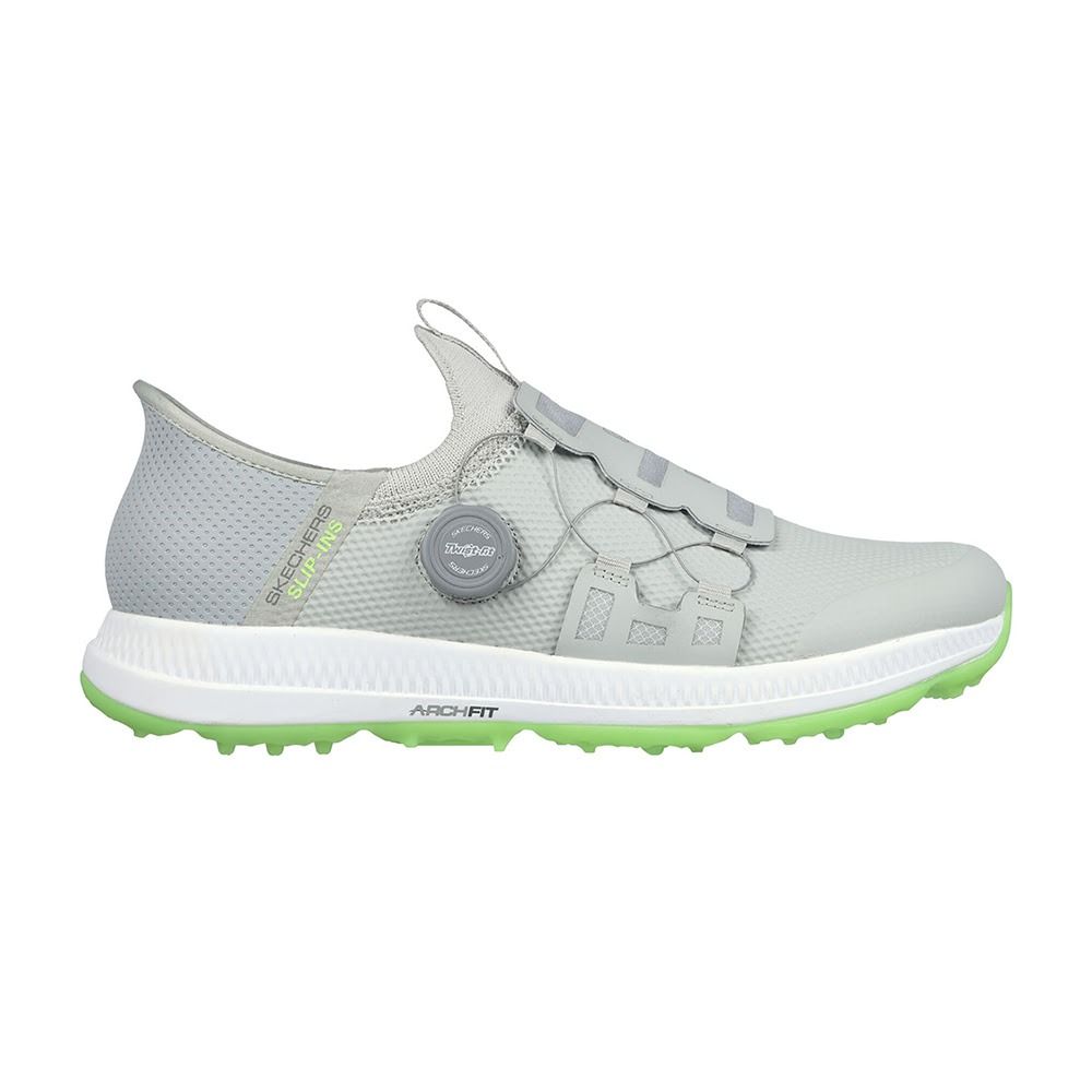 Skechers Men's Elite 5 Slip-Ins Disc MD Spikeless Golf Shoes - Gray/Lime