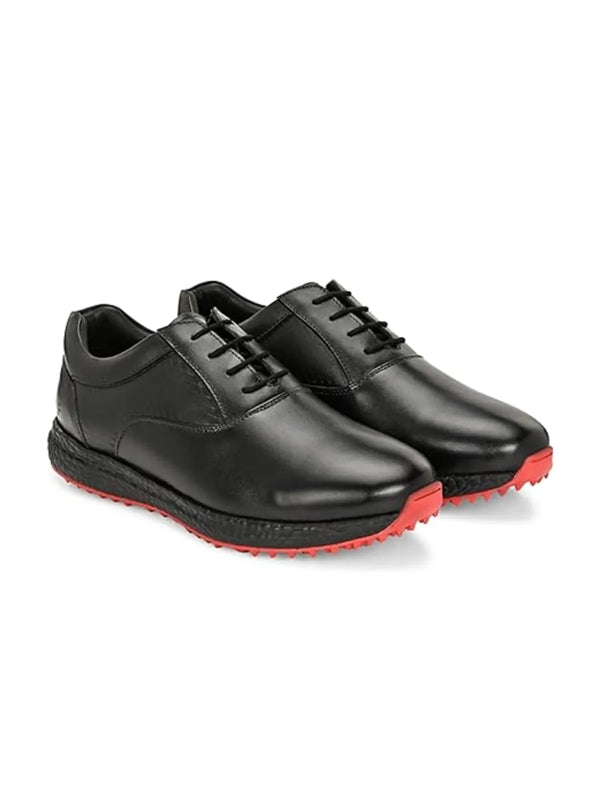 Hitcaro Leather Spikeless Golf Shoes – Black
