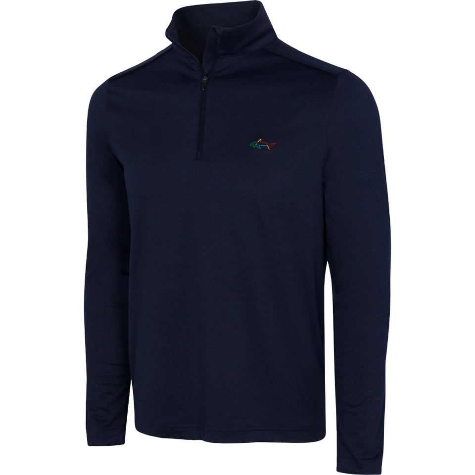 GREG NORMAN Cozy Stripe Jersey Quarter Zip