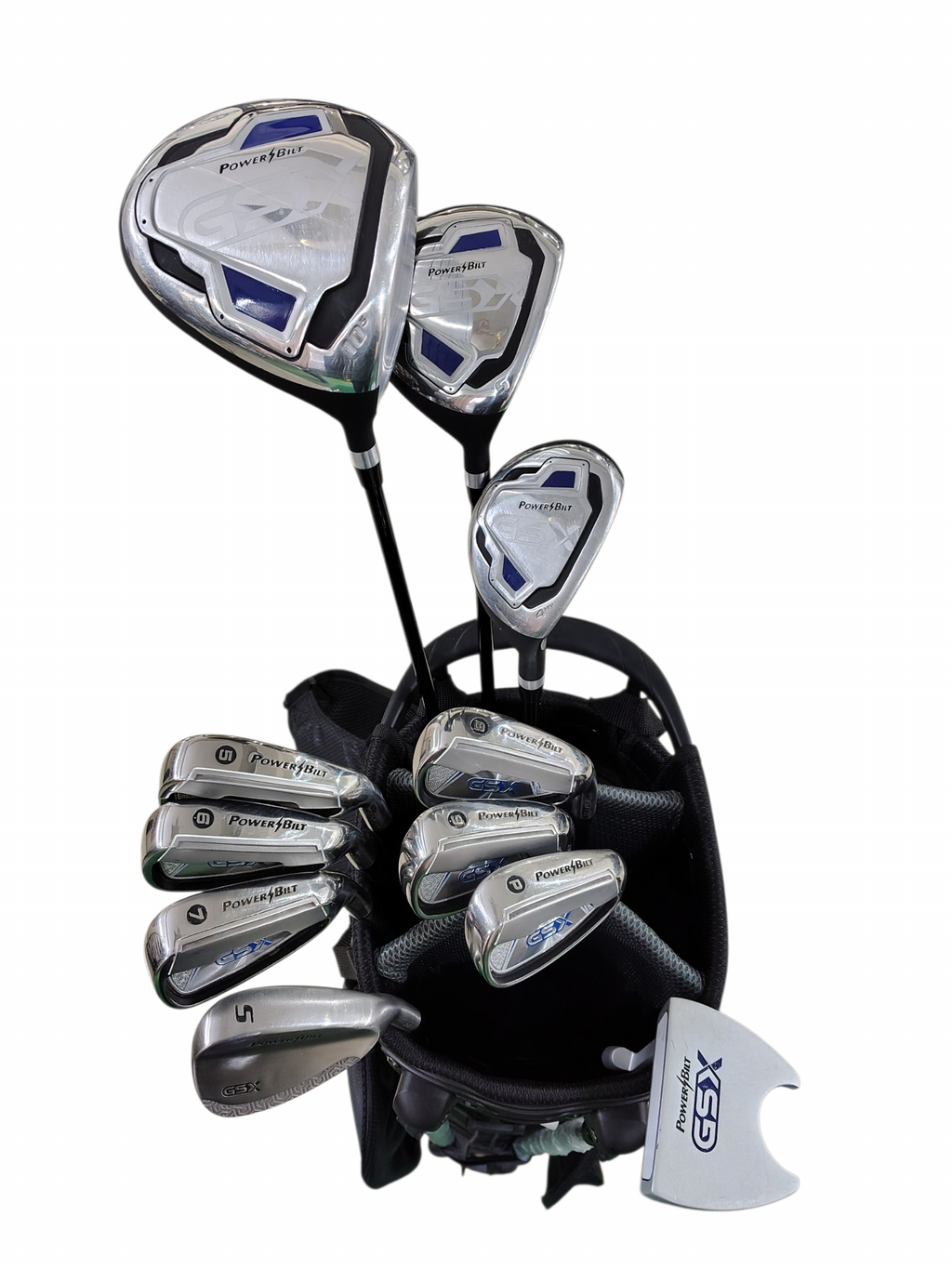 Pre Loved Powerbilt Men’s GSX Steel Golf Full Set - 11 Clubs + Bag