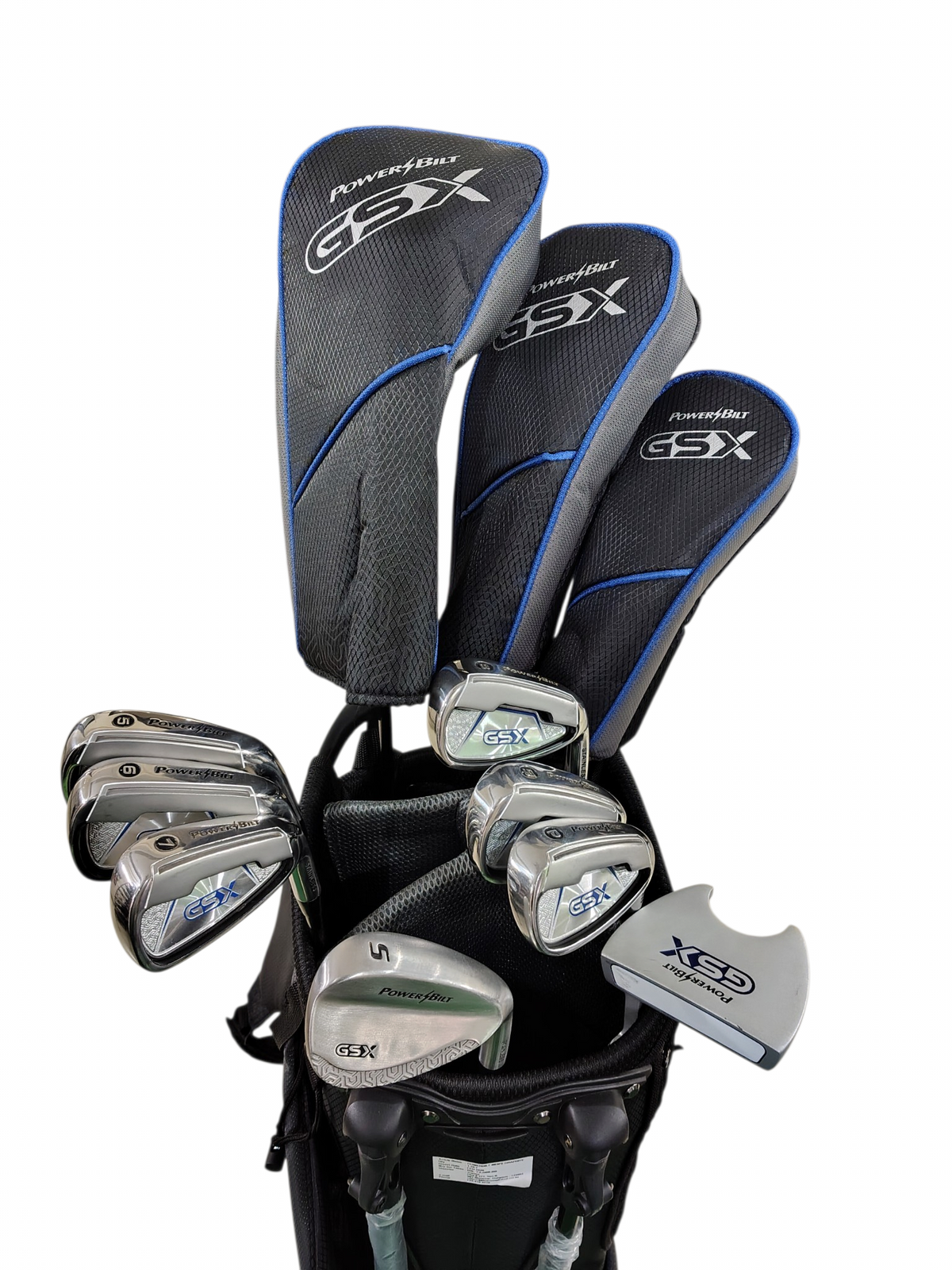 Pre Loved Powerbilt Men’s GSX Steel Golf Full Set - 11 Clubs + Bag
