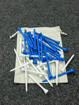 50 Wooden tees with reusable cotton bag