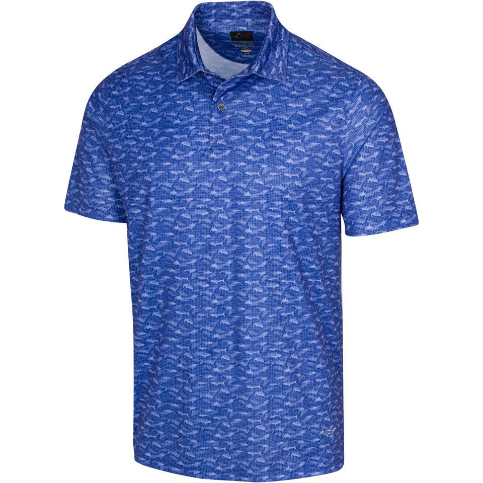 Greg Norman Lab Shark Shadow ML75 Polo - Royal Indigo