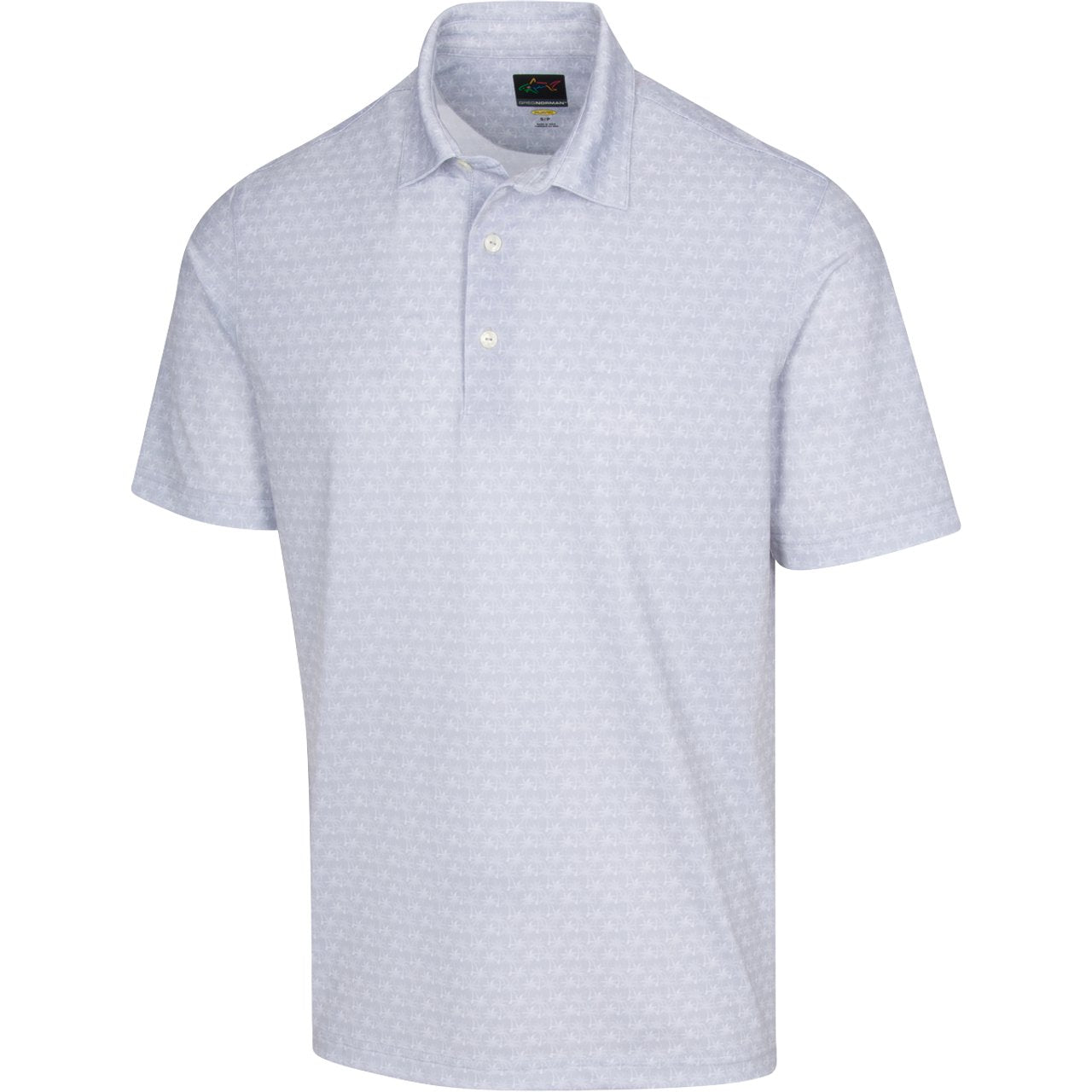 GREG NORMAN Freedom Micro Pique Palm Print Polo Shark Grey