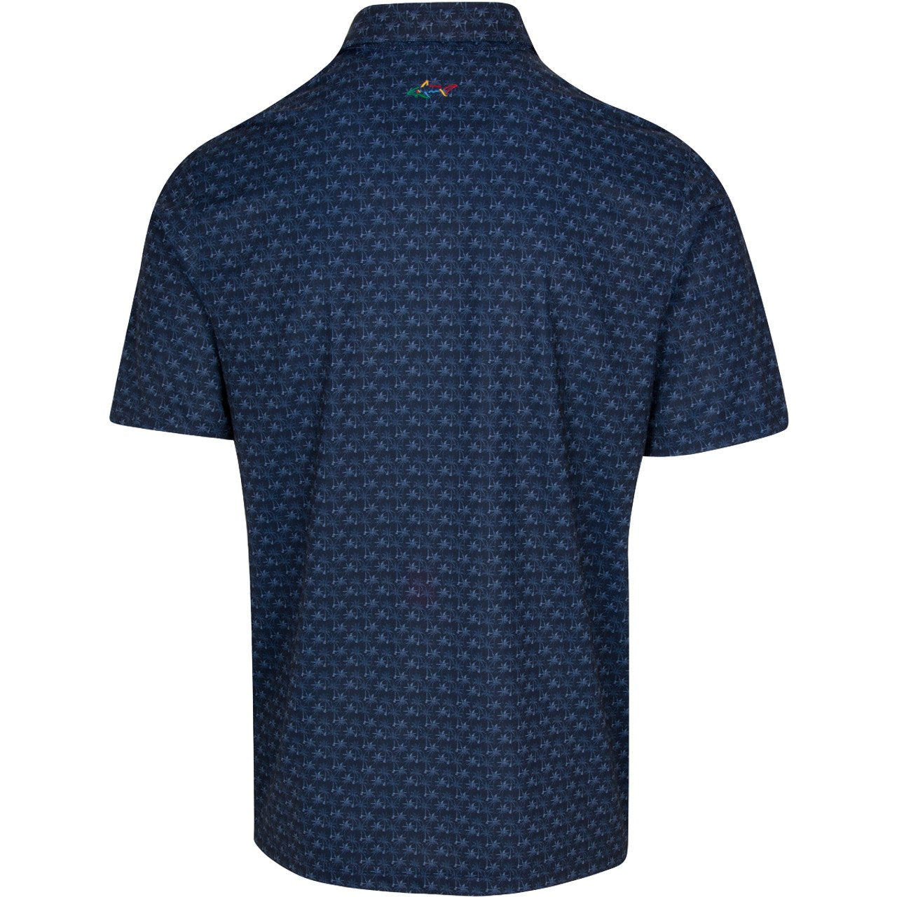 GREG NORMAN Freedom Micro Pique Palm Print Polo Navy