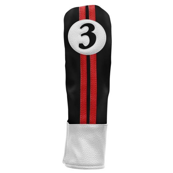 Sahara Retro Golf Headcover - Black/Red/White