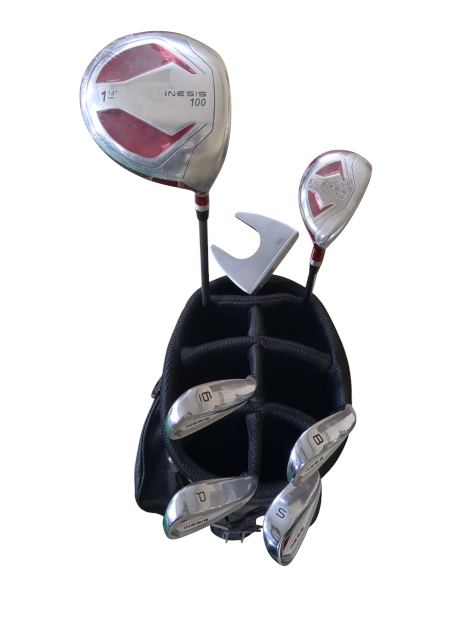 Pre Loved Inesis 100 Golf Half Set - 7 Clubs + Bag