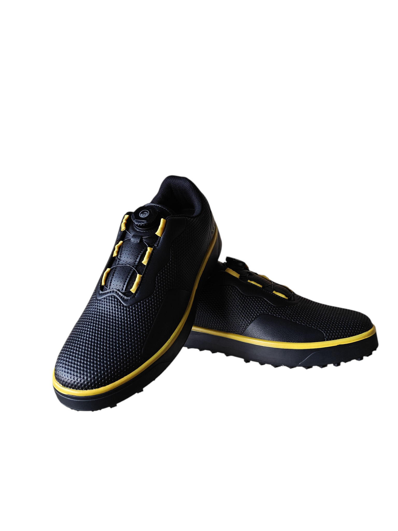 KSOKGOF Black and Yellow Golf Shoes with BOA - Size 45