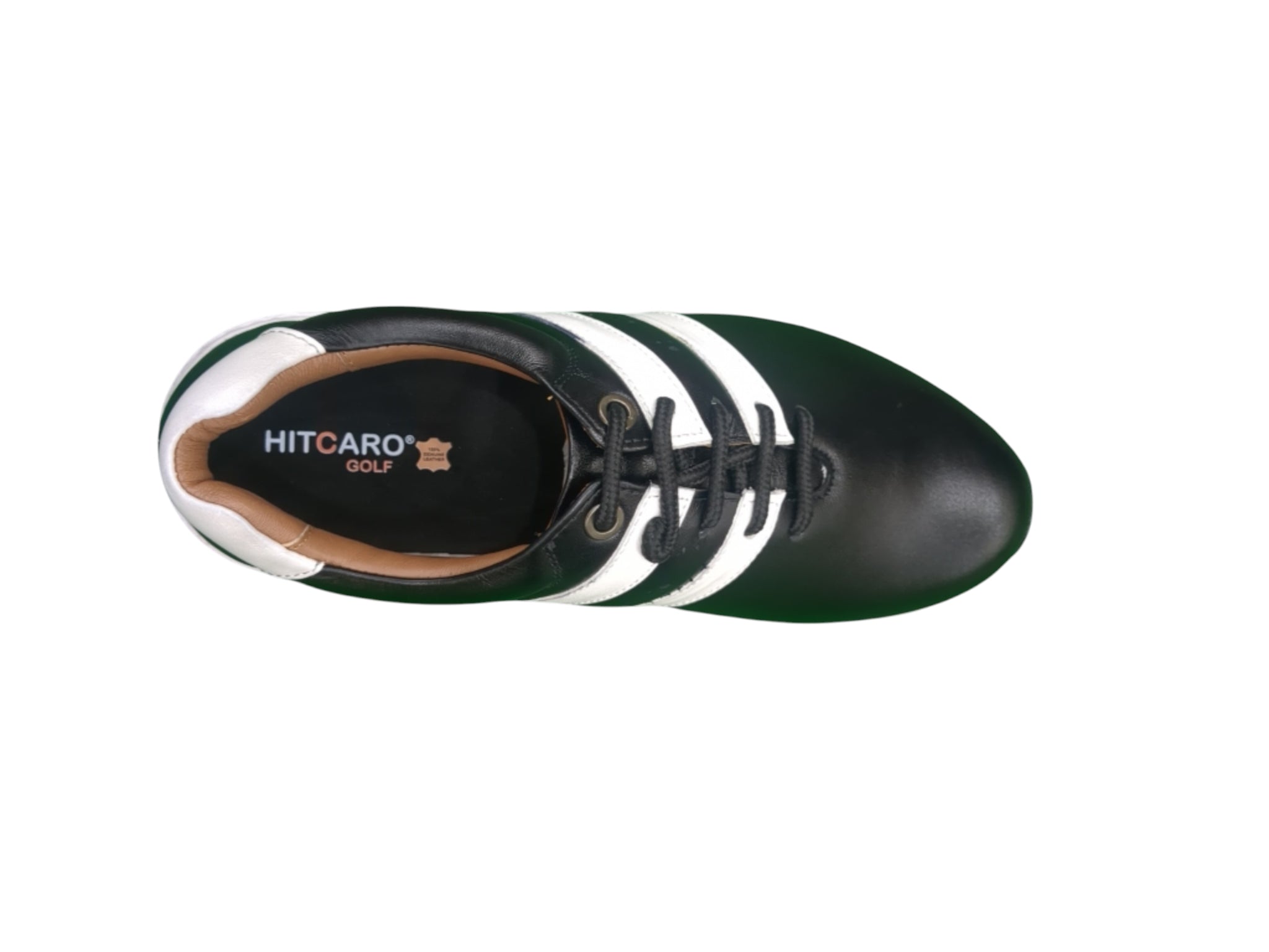 Hitcaro Golf Men's Leather Spikeless Golf Shoes - Black & White