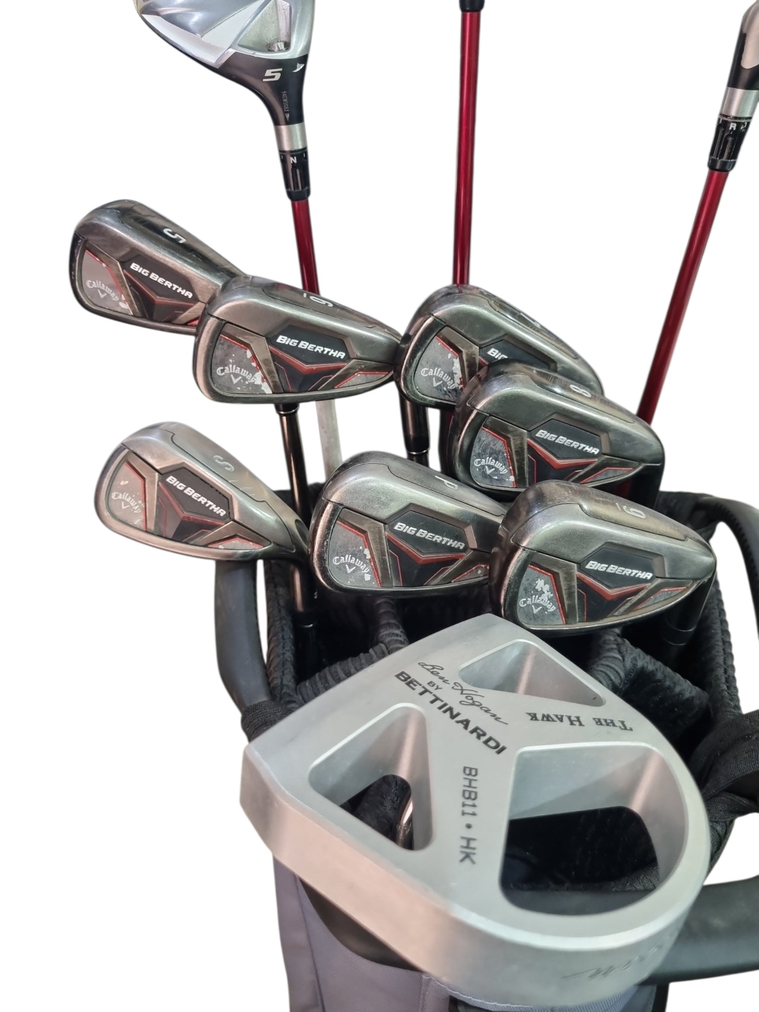 Pre Loved Callaway Big Bertha Assorted Graphite Golf Full Set - 11 clubs + Bag
