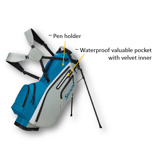 Srixon Premium Stand Bag - Aqua Blue/White/Grey