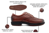 Gecko Men's Leather Golf Shoe (Dark Tan)